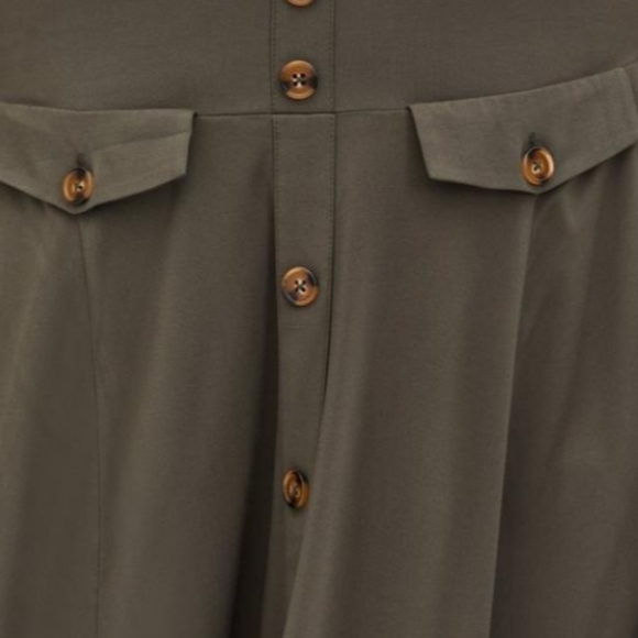 Torrid Midi Challis Button-Front Skirt - Picture 4 of 7